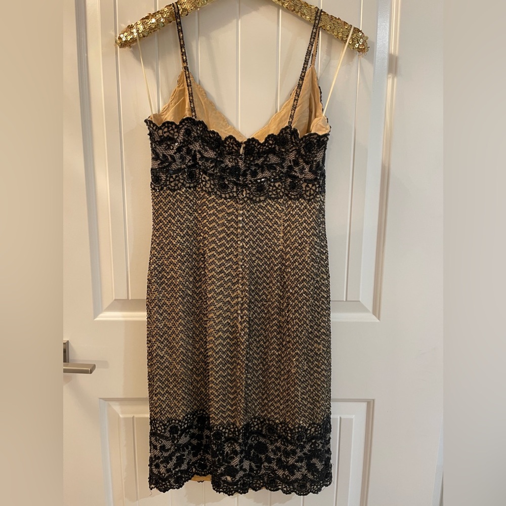 Escada fully beaded cocktail dress black and beige size 38 - Picture 3 of 5